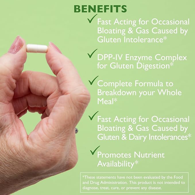 Gluten Relief Plus – 90 Vegetarian Capsules - Gluten Digestion Support – Premium Natural Digestive Enzyme Formula - Contains DPP-IV Enzyme Complex – AST Enzymes