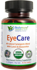 Bodymune Advanced EyeCare | USDA Organic Eye Health Supplement with Lutein &amp Zeaxanthin | Maqui Goji &amp Sea Buckthorn Extracts | 30-Day Supply | Vegan Non-GMO Made in USA