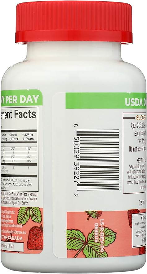Mary Ruth's Organic Kids Strawberry Probiotic Gummies 60 CT
