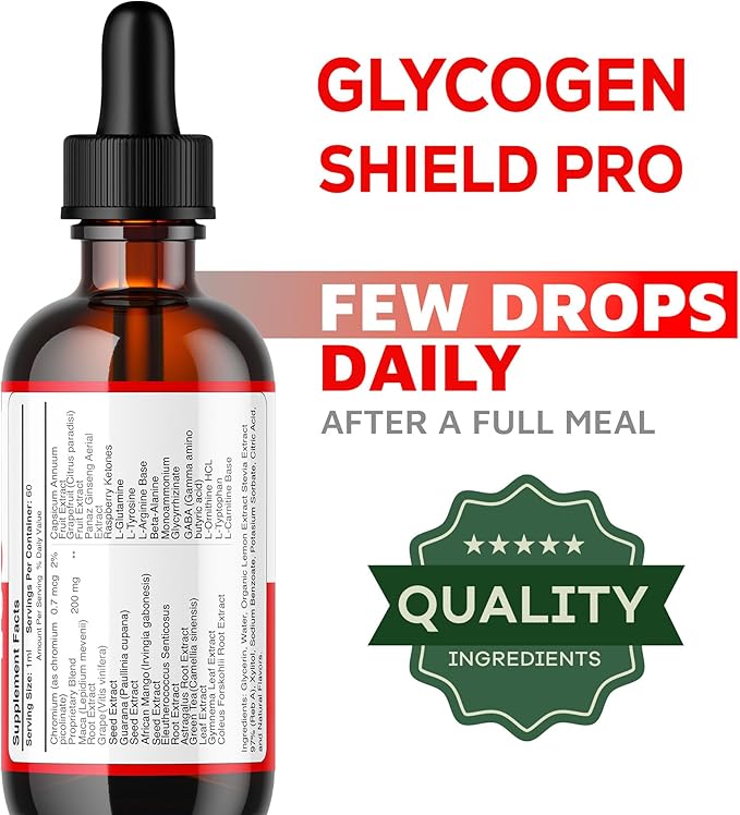 (3 Pack) Glycogen Shield Pro - Glycogen Shield Pro Drops GlycogenShield Pro Drops GlycogenShield Pro Support Glycogen Shield Pro Support Glycogen Shield Pro Supplement 3 Bottles for 90 Days