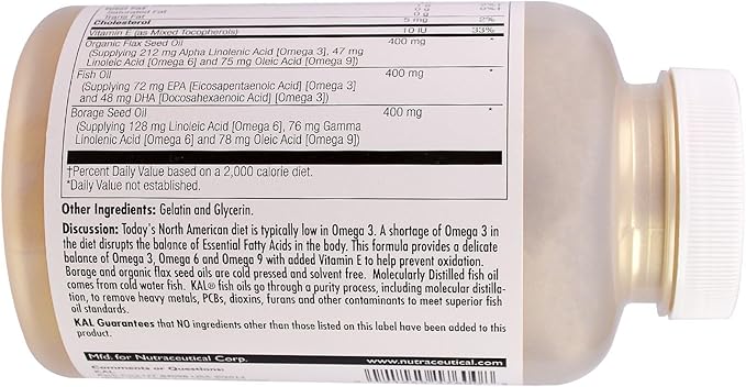 Kal Ultra Omega 3-6-9 100 Softgels