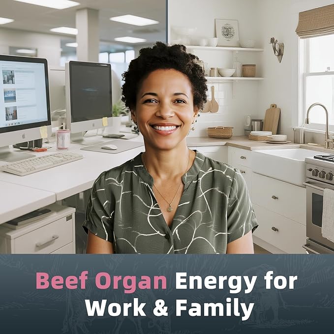 Alliwise 2 Pack Beef Organ Supplement for Women - Supports Female Hormonal Balance Energy &amp Overall Wellness 100% Grass Fed Beef Organs Complex: Liver Uterus* Heart &amp 3 More (2 Capsules Dai