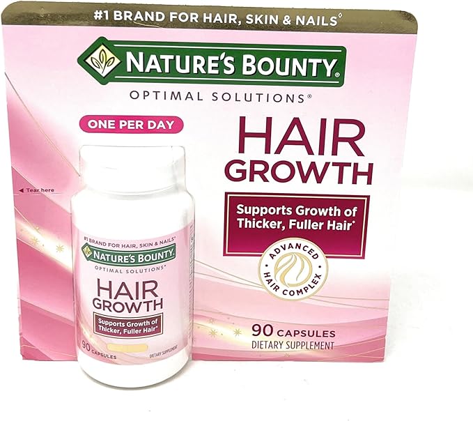Nature's Bounty Hair Growth Supplement 1 Per Day Clinically Shown to Support Thicker Fuller Hair with Biotin Silicon &amp Arginine 90 Capsules