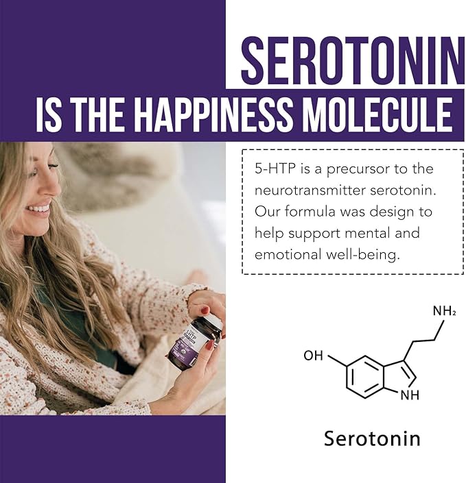 Organic 5-HTP - 200 mg | 99% 5HTP Concentration Plus Cofactor Vitamin B6 &amp Lion’s Mane | Water Extracted from Organic Griffonia Seeds | Supports Mood Cognition &amp Sleep (60 Capsules | 30 Serv