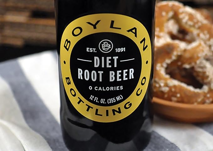Boylan Zero Calorie Soda 12 oz Glass Bottles (Diet Root Beer 12 Count)