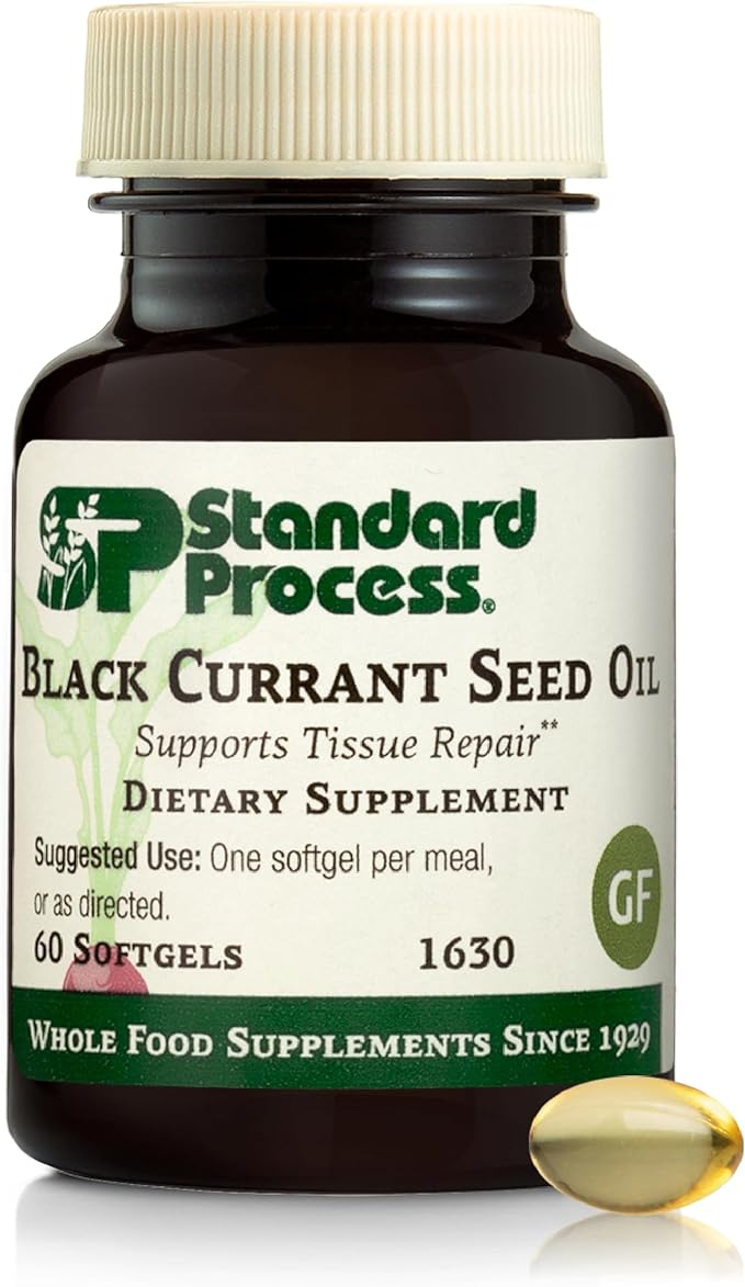 Standard Process Black Currant Seed Oil - Support Blood Flow &amp Health - Aids Healthy Immune System Function - Natural Tissue Care - Gluten-Free - 60 Softgels (60 Servings)