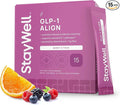 Stay-Well Naturals GLP-1 Probiotic | Akkermansia GLP-1 Supplement Fiber GLP 1 Booster | Probiotic and Fiber Support with Inulin Psyllium PHGG and Soothing Ginger Extract - Berry Citrus 15 Ct.