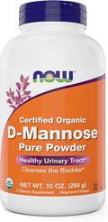 NOW Foods Pure Organic D-Mannose 10 oz Powder - Bladder Cleanse and Urinary Tract Health Supplement - Non-GMO - Vegan Friendly - 2000mg / 2 Grams per Serving