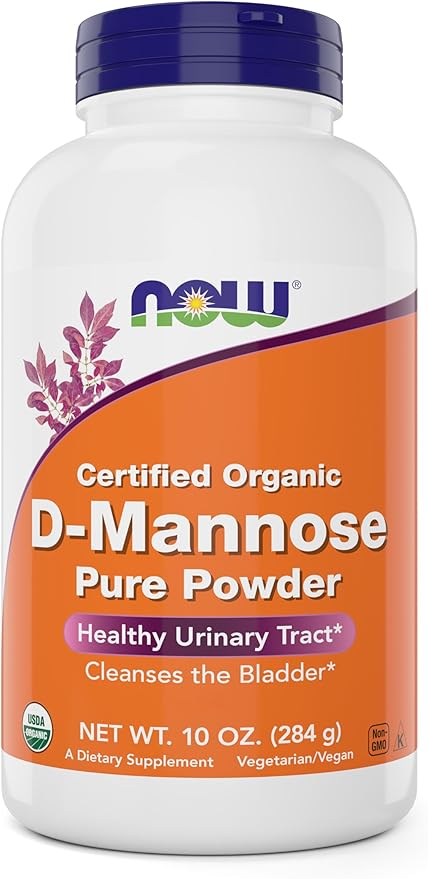 NOW Foods Pure Organic D-Mannose 10 oz Powder - Bladder Cleanse and Urinary Tract Health Supplement - Non-GMO - Vegan Friendly - 2000mg / 2 Grams per Serving