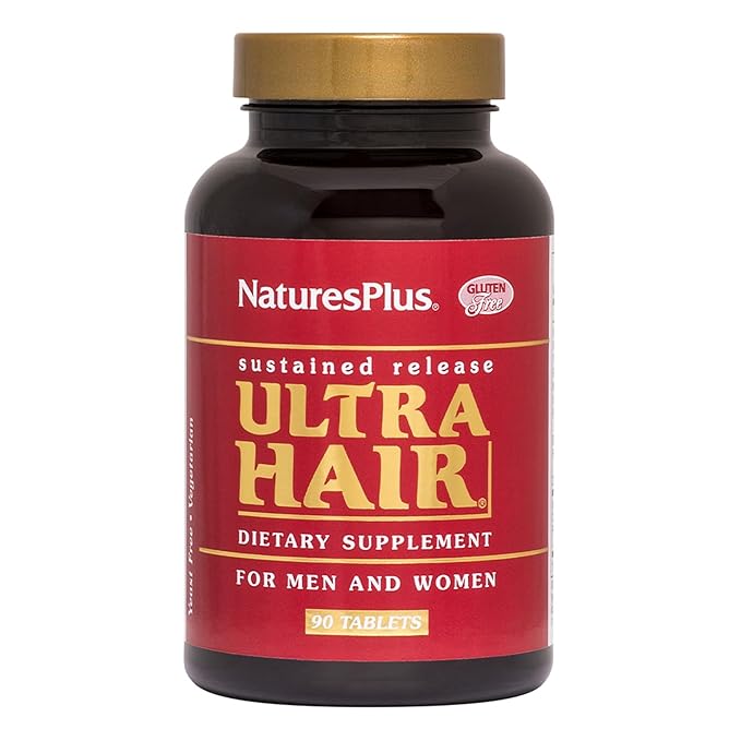 NaturesPlus Ultra Hair - 90 Sustained Release Tablets - Supports Healthy Hair Growth - for Men &amp Women - Gluten Free - 45 Total Servings
