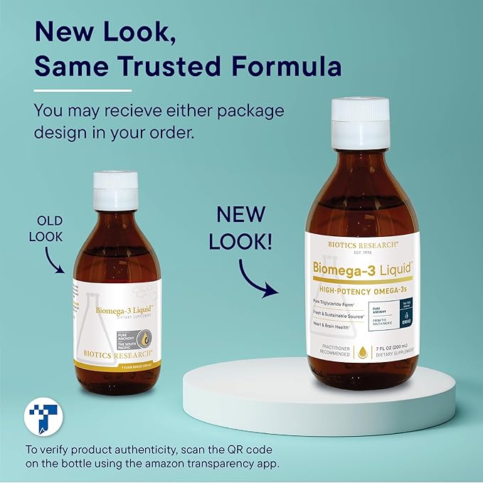 Biotics Research Biomega 3 Liquid™ Highly Concentrated Omega 3 Fish Oil Liquid Sustainably Sourced Traceable Pure 2490 mg of EPA DHA Omega 3 Fatty Acids per TSP 1040 mg DHA 7 Fl Ounces 200ml 40 SVG