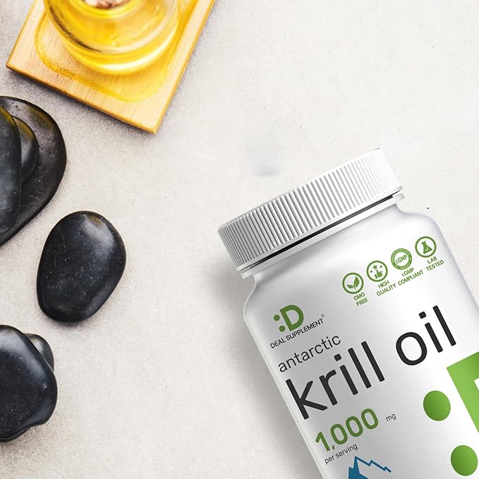 DEAL SUPPLEMENT Antarctic Krill Oil 1000mg Per Serving 240 Softgels – Mercury Free No Fishy Taste – Rich in Omega-3s EPA DHA Astaxanthin &amp Phospholipids – Non-GMO No Gluten