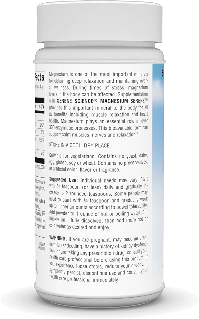 Source Naturals Serene Science Magnesium Serene Berry Flavored Peaceful Body 9 Ounces