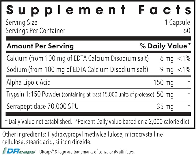 Allergy Research Group Biofilm Neutralizer - Biofilm Defense EDTA Supplement Proteolytic Enzymes Serrapeptase Vegetarian Capsules - 60 Count