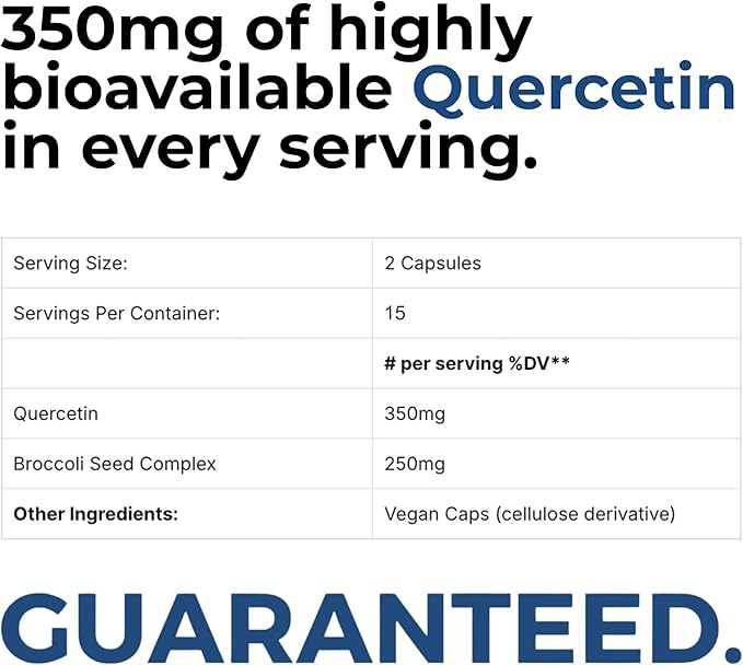 Mara Labs QuercElite Bioavailable Quercetin | 350 mg Quercetin and 250 mg Broccoli Seed Complex | 30 Vegan Capsules