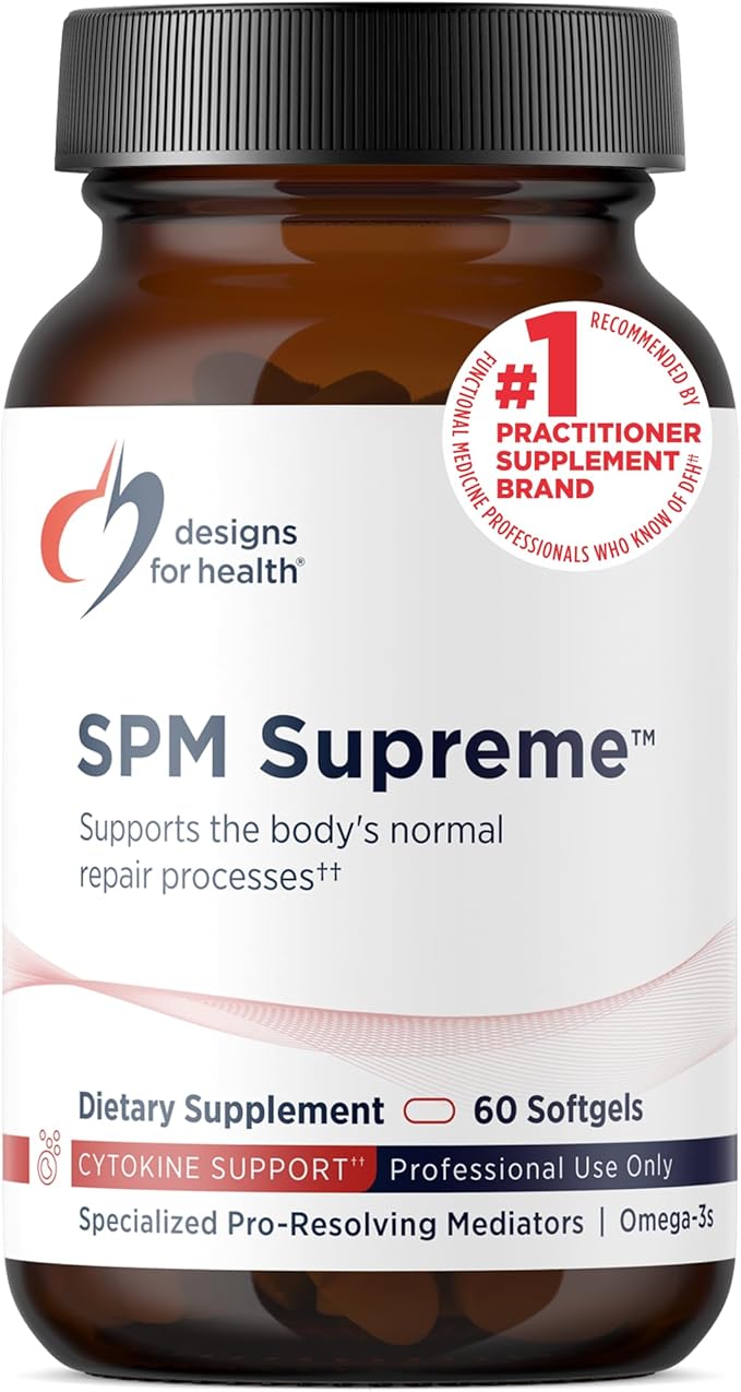 Designs for Health SPM Supreme - 3 Specialized Pro-Resolving Mediators from Fish Oil - Omega 3 Fatty Acids Supplement SPM Fish Oil (60 Softgels)