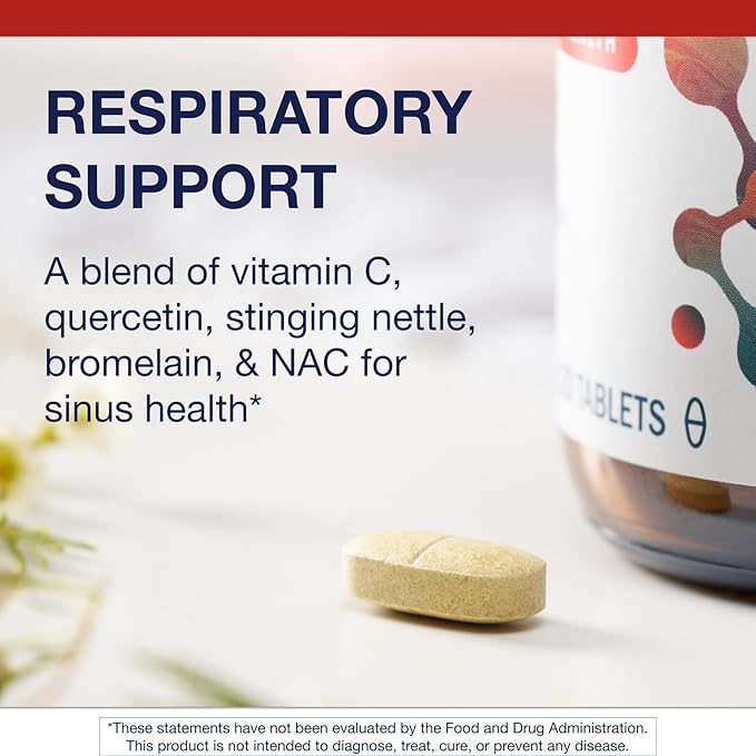 Metagenics Sinuplex - Respiratory &amp Immune Support* with Vitamin C (150 mg) Quercetin Stinging Nettle N‑Acetylcysteine &amp Bromelain* - Non‑GMO Gluten‑Free - 120 Tablets