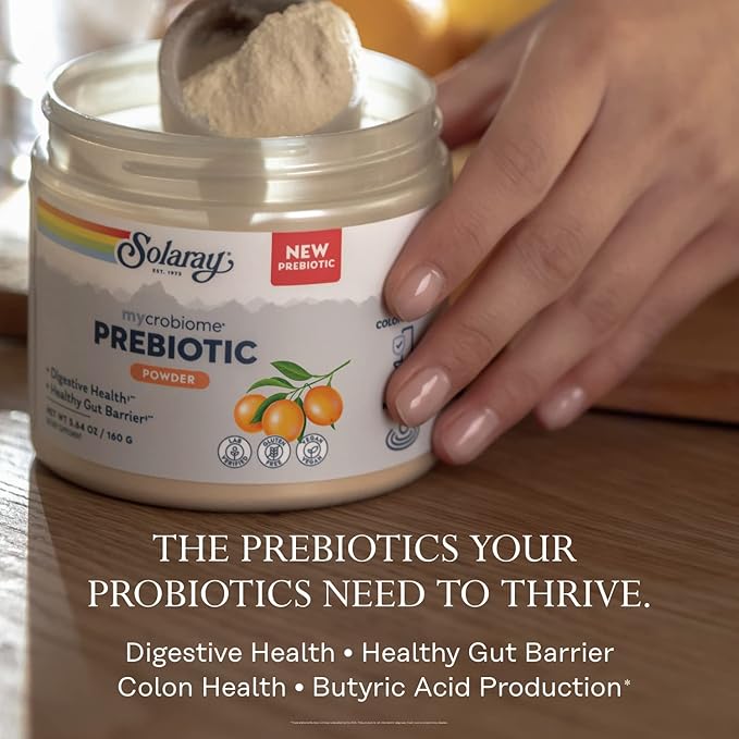 SOLARAY Mycrobiome Prebiotic Powder Prebiotics for Women and Men Digestive Nutritional Supplements for Colon and Gut Health Easy-to-Mix Non-Bloating Formula Citrus Flavor 20 Servings 5.64 OZ