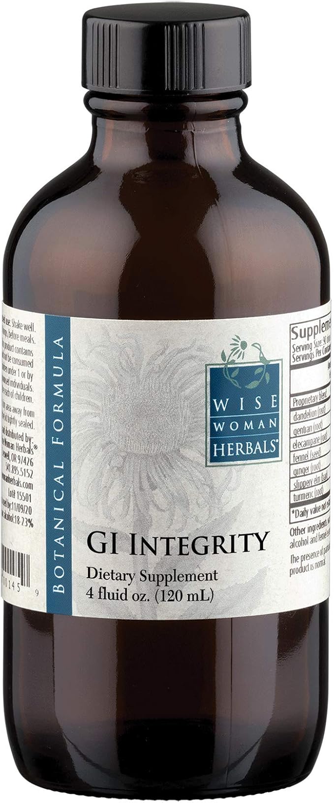 Wise Woman Herbals – GI Integrity 4 fl oz – Liquid Herbal Extract – Supports Healthy Tissue of GI Tract Normal Digestive Function Promotes Healthy Metabolism (4 oz)