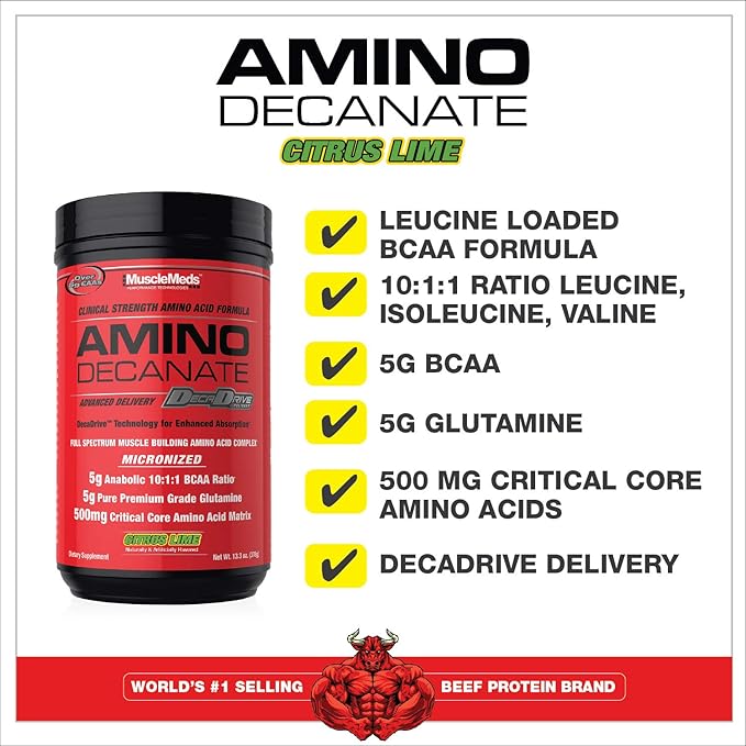 MuscleMeds Amino Decanate Citrus Lime13.5 oz (384g)
