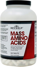 Beverly International Mass Amino Acids 500 Tabs. Use Pre-Post Workout with Meals Essential for Muscle Recovery and Repair. Complete Amino Acid Profile