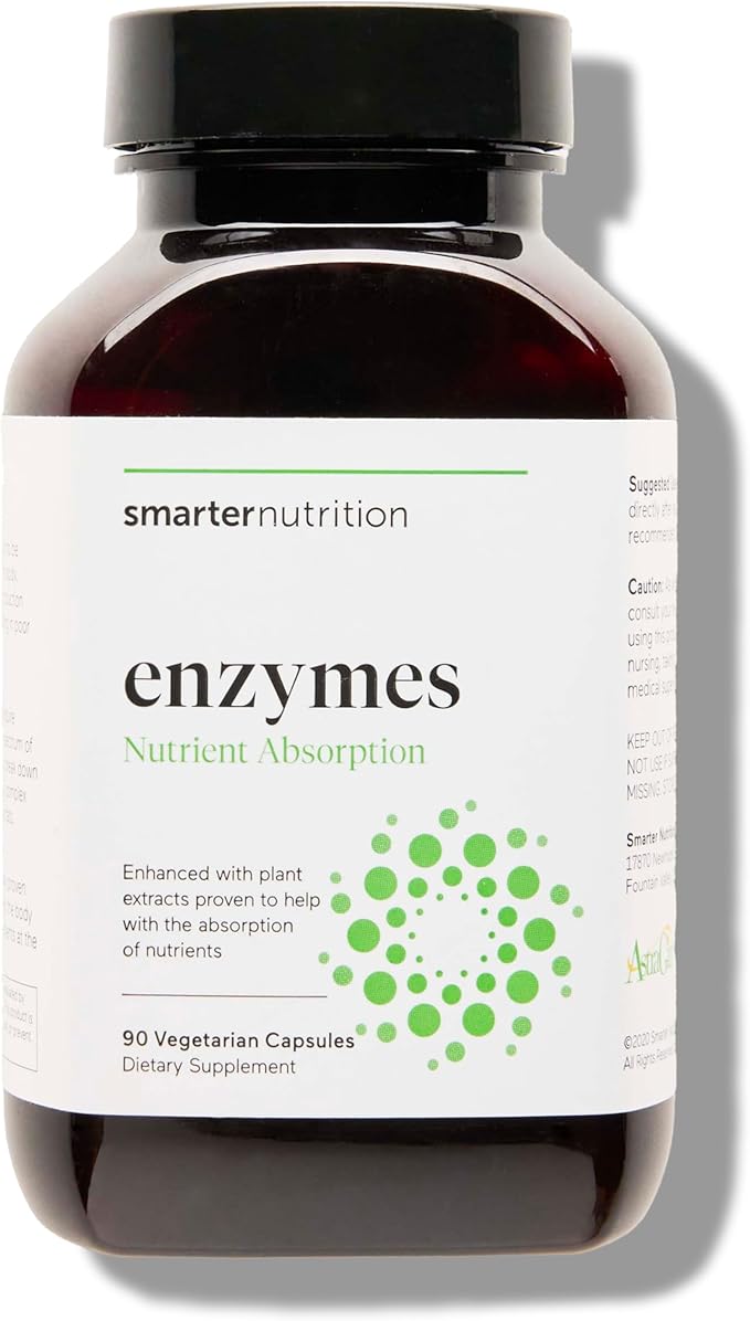 SMARTERNUTRITION Vegan Digestive Enzymes - Digestion Bloating &amp Gut Health Support with 16 Multi Enzymes for Nutrient Absorption &amp Meal Time Comfort for Both Men &amp Women - 90 Count[30-Day