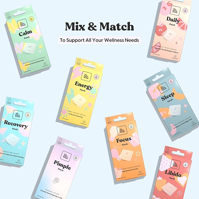 The Patch Brand Recovery Patches | Supports Morning After with Vitamin B1 DHM Glutathione | Party &amp Travel Must Haves | Long Lasting Water Resistant Patches