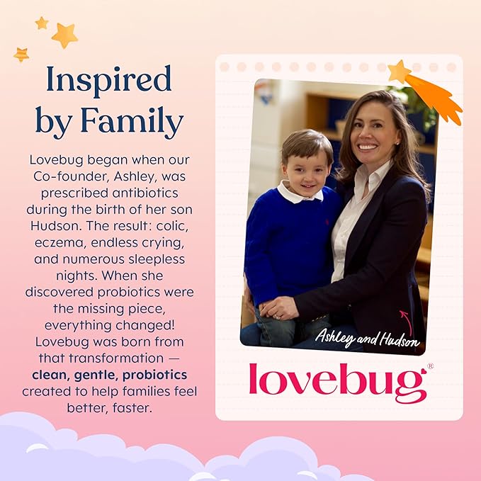 LOVEBUG Kids Probiotic Gummies – Organic Chewable Probiotics for Kids Aged 4+ Soil-Based Children’s Probiotic for Gut Health Constipation Digestive &amp Immune Support Vegan 30 Chews Strawberry