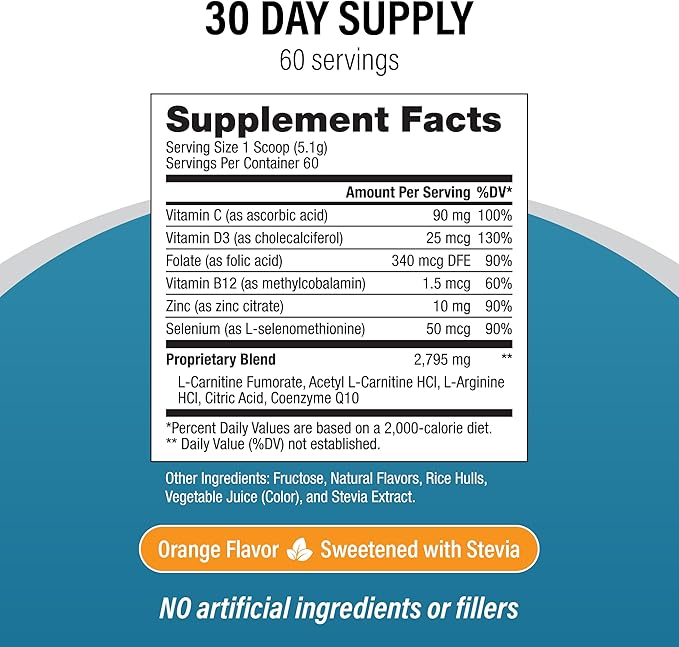 Male Fertility Supplement with L-Carnitine and L-Arginine Preconception Fertility Formula for Optimal Count &amp Healthy Volume Production1 Month Supply (60 doses) in Powder.