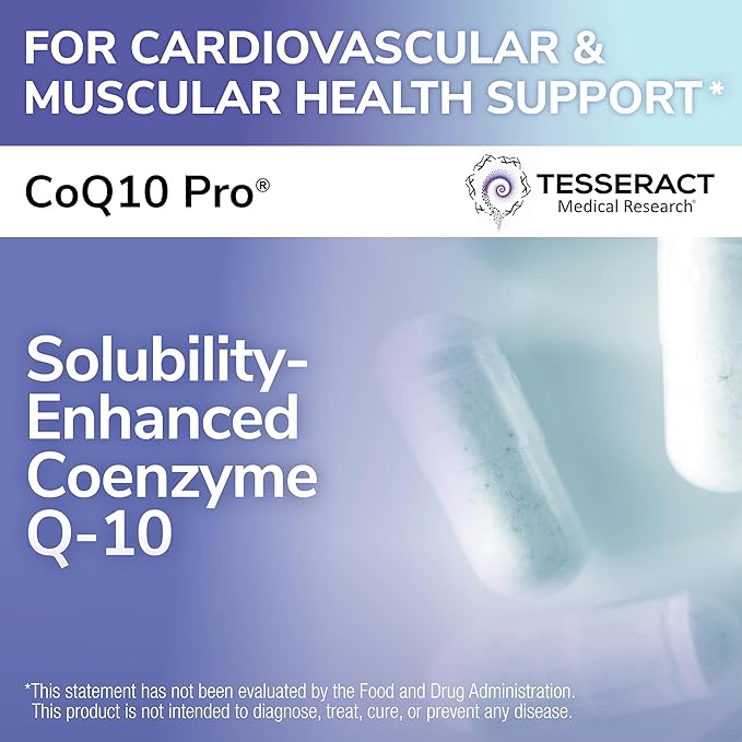 CoQ10 Pro Coenzyme Q10 for Heart Health Muscle Health and Cellular Energy Production Antioxidant Supplement for Optimal Cardiovascular Health Support Hypoallergenic CoQ10 300mg 60 Capsules