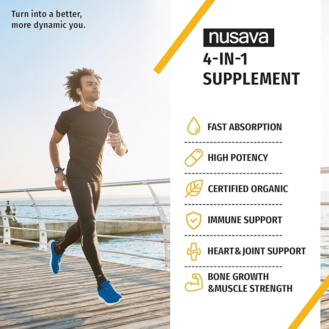 NUSAVA (4 Pack) Organic Vitamin D3 K2 Drops with MCT Oil Omega 3 5000 IU Maximum Strength Vitamin D Liquid - No Fillers Non-GMO Liquid D3 for Faster Absorption &amp Immune Support (Vanilla 4 Fl O