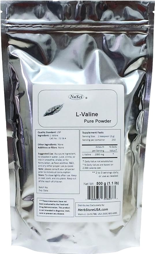 L-Valine Pure Powder (500g (1.1 Lb))