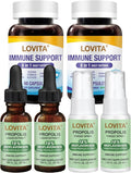LOVITA Triple Action Bundle - 2 Propolis Drops 2 Sprays &amp 2 Immune 8-in-1 Daily Defense Total Throat &amp Body Support (6 Pc Value Pack)