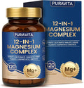 Puravita Magnesium Complex - Puravita 12 in 1 Magnesium Supplement with Glycinate Citrate Malate Oxide Taurat &amp More for Muscle Nerve &amp Sleep Support 120 Count