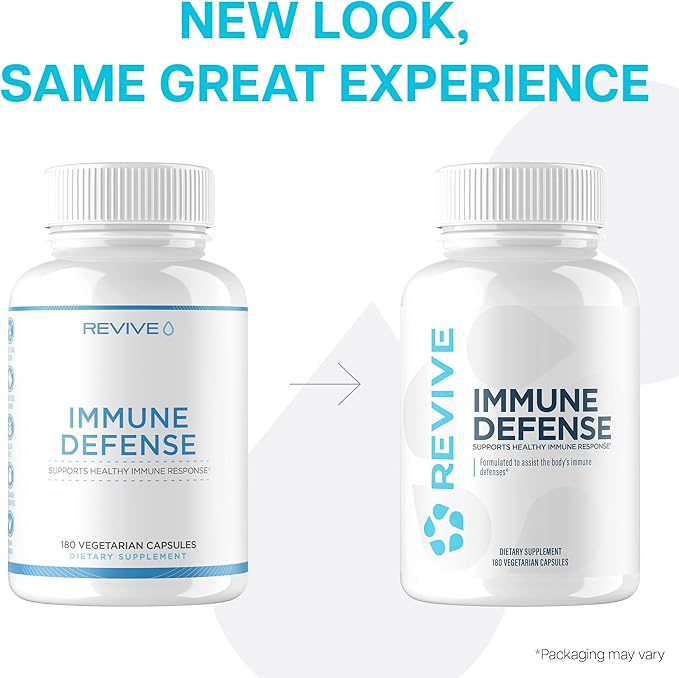 Revive MD Immune Defense Immune Support Supplement - Immunity Health with Zinc Elderberry Vitamin C &amp Vitamins Booster for Men &amp Women - Vegan Gluten-Free &amp Soy-Free (180 Capsules 30
