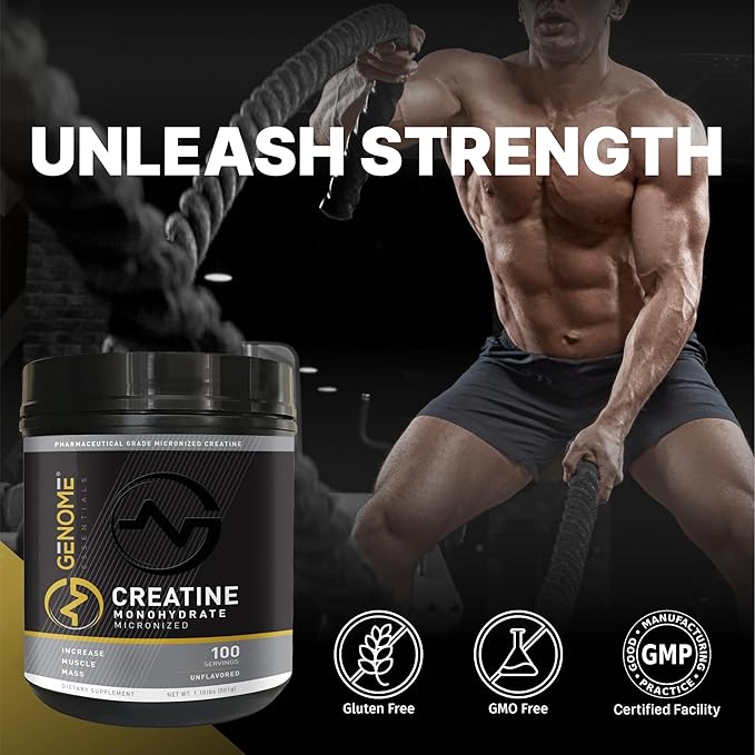 Premium Creatine Monohydrate Powder | Muscle Growth &amp Recovery | Clean Indgredients 100% Pure Micronized Powder | Keto Vegan-Friendly Non-GMO Gluten-Free | Unflavored |100 Servings
