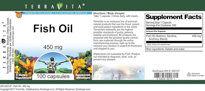 Fish Oil - 450 mg (100 Capsules ZIN: 520137) - 3 Pack