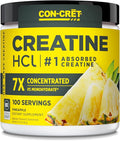 CON-CRET Creatine HCl Powder | Muscle Cognitive Cellular Energy Support | No Bloating or Cramps | USA Made &amp NSF Certified | Pineapple (100 Serving)