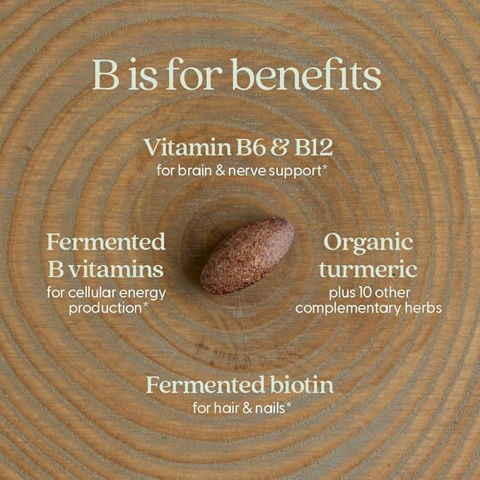 New Chapter Vitamin B Complex Fermented Coenzyme B Complex Rich in Vitamin B12 + Vitamin B6 + Biotin + Made with Organic Ingredients - 30 ct