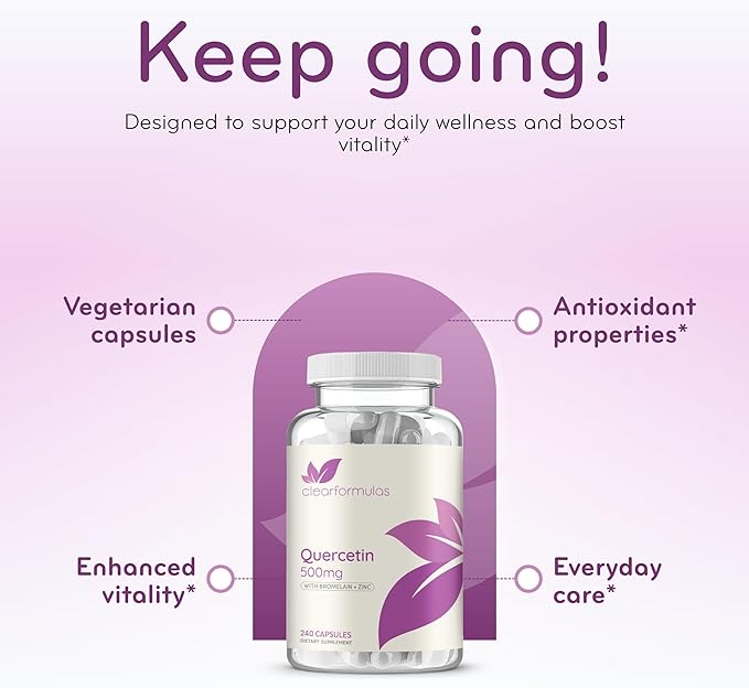 Advanced Zinc Quercetin with Bromelain Formula - Triple Immune Support Quercetin Complex for Daily and Seasonal Immune System Wellness Support - Made in a cGMP American Facility (480 Servings)