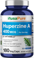 NusaPure Huperzine A 400mcg 180 Veggie Capsules (Vegetarian Non-GMO Vegan)