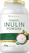 Carlyle Organic Inulin Powder 48oz | Prebiotic Fiber from Jerusalem Artichoke | Vegan Vegetarian Non-GMO &amp Gluten Free Supplement