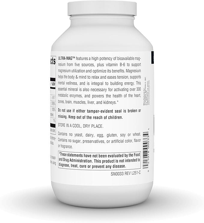 Source Naturals Ultra-Mag 5 in 1 -Bioavailable Magnesium Maintains Muscle &amp Nerve Function* - 240 Tablets