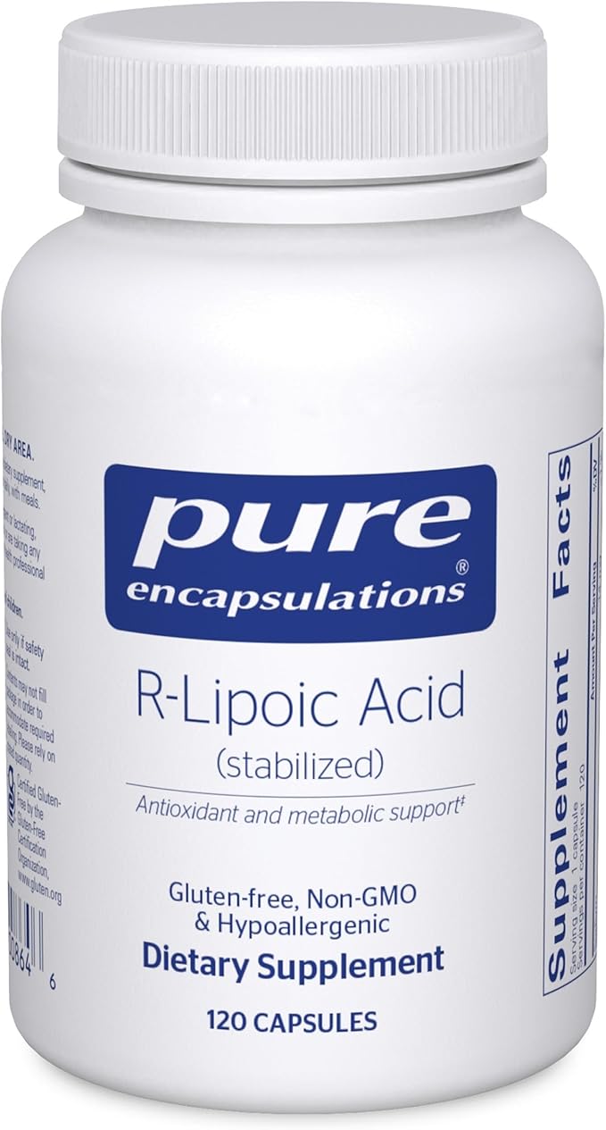 Pure Encapsulations R-Lipoic Acid (Stabilized) | Hypoallergenic Supplement with Enhanced Antioxidant Protection and Metabolic Support | 120 Capsules