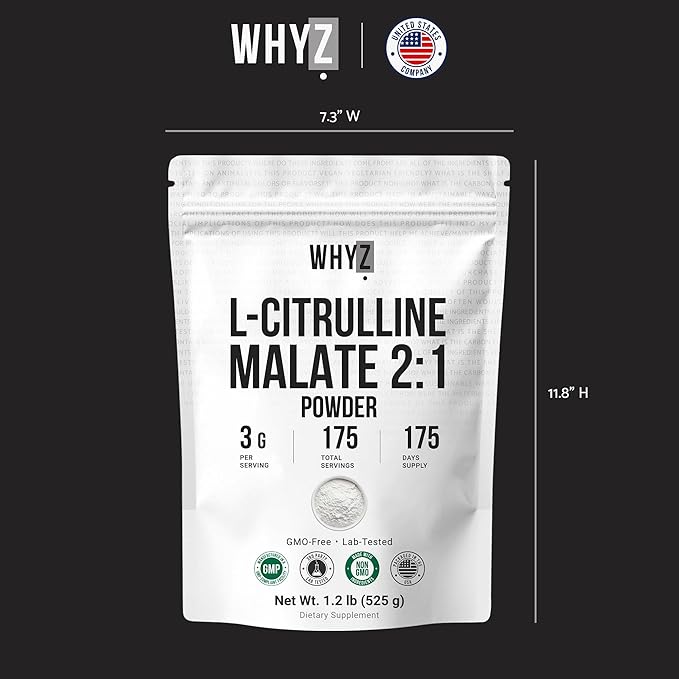 L-Citrulline Malate 2 : 1 Powder Unflavored L Citrulline Malate Nitrate-Rich Dissolves Easily Pure Amino Acid Citrulline Supplement Supports Endurance &amp Strength Vegan Friendly Daily Use 1.2 lb(5
