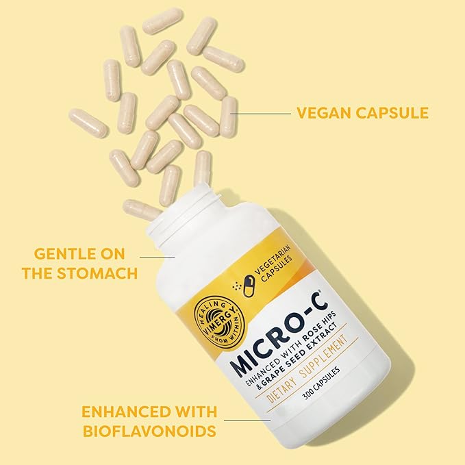 Vimergy Micro-C® Vitamin C Capsules – 500mg per Capsule Supports Immune Health* Promotes Collagen Production Supports Healthy Bones* Kosher Vegan &amp Gluten-Free Value Size 300 Capsules