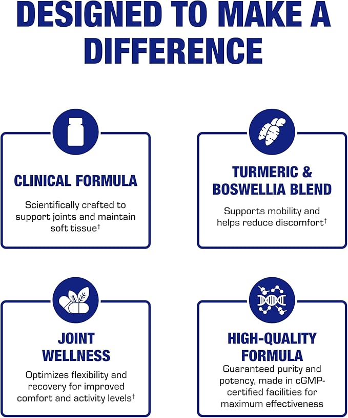 Pro ENZ Joint Support Supplement - Clinical Formula Turmeric Boswellia Supplement for Joint &amp Cartilage Mobility and Comfort Support Plus Eicosanoid Management with Proteolytic Enzymes (120 Servin