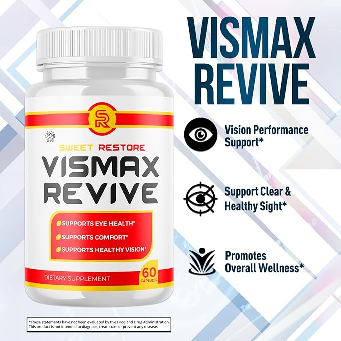(2 Pack)Vismax Revive Capsules Official VismaxRevive Vision Support Supplement with All Natural Ingredients Advanced Eye Health Formula &amp Vision Vitamin Supporting Wellness Naturally (120 Capsul
