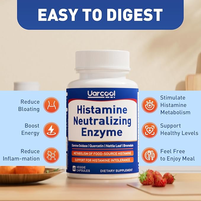 DAO Enzyme Supplement Histamine Diamine Oxidase Supplement for Smooth Digestion - Made in USA - 60 Softgels (2 Bottles)