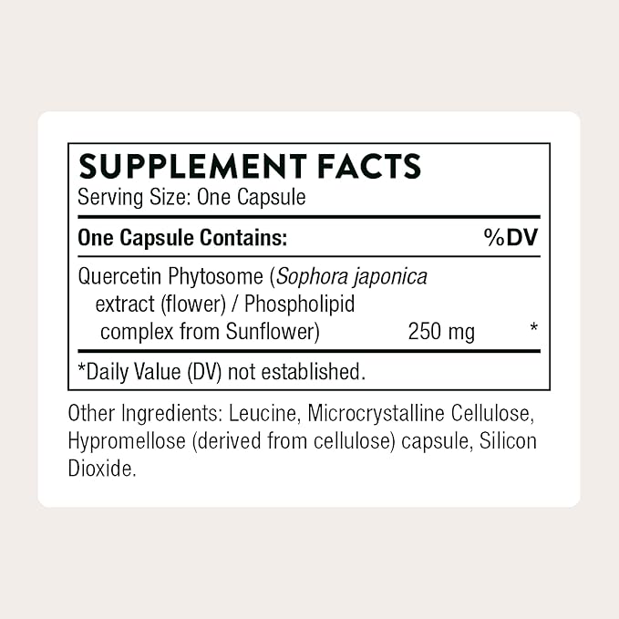 THORNE - Quercetin Phytosome - Antioxidant Supplement for Immune Health Respiratory Support &amp Seasonal Allergy Relief* - Third-Party Certified - Gluten Dairy &amp Soy-Free - 60 Capsules